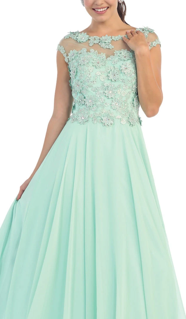 Formal Gowns May Queen - Gorgeous Lace Applique Chiffon Prom Dress 5 Formal Gowns May Queen - Gorgeous Lace Applique Chiffon Prom Dress