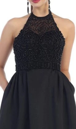 May Queen - Halter Neck Beaded Satin Pink Ballgown 9 May Queen - Halter Neck Beaded Satin Pink Ballgown