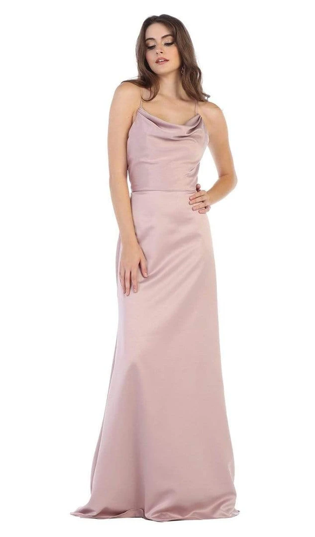 May Queen - Halter Neck Strappy Back Satin A-Line Gown MQ1594 Formal Gowns 7 May Queen - Halter Neck Strappy Back Satin A-Line Gown MQ1594 Formal Gowns