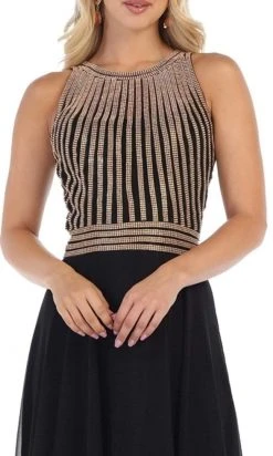 May Queen - Illusion Jewel A-Line Gown MQ1586 - 1 Pc Dusty Rose In Size 8 Available Formal Gowns