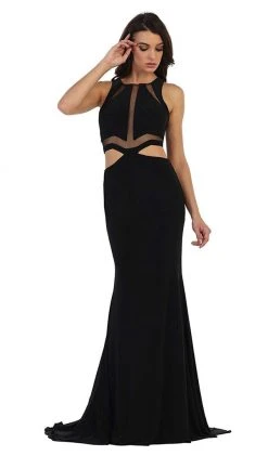 Formal Gowns May Queen - Illusion Paneled Cutout Sheath Long Prom Gown 12 Formal Gowns May Queen - Illusion Paneled Cutout Sheath Long Prom Gown