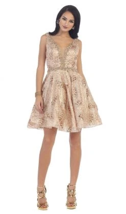 May Queen - Illusion Plunging Sleeveless Cocktail Dress Cocktail Dresses 12 May Queen - Illusion Plunging Sleeveless Cocktail Dress Cocktail Dresses