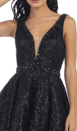 May Queen - Illusion Plunging Sleeveless Cocktail Dress Cocktail Dresses 9 May Queen - Illusion Plunging Sleeveless Cocktail Dress Cocktail Dresses