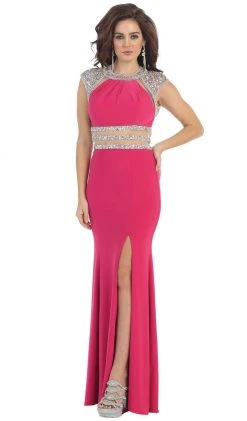 May Queen - Jewel Embellished Sheath Evening Dress Formal Gowns