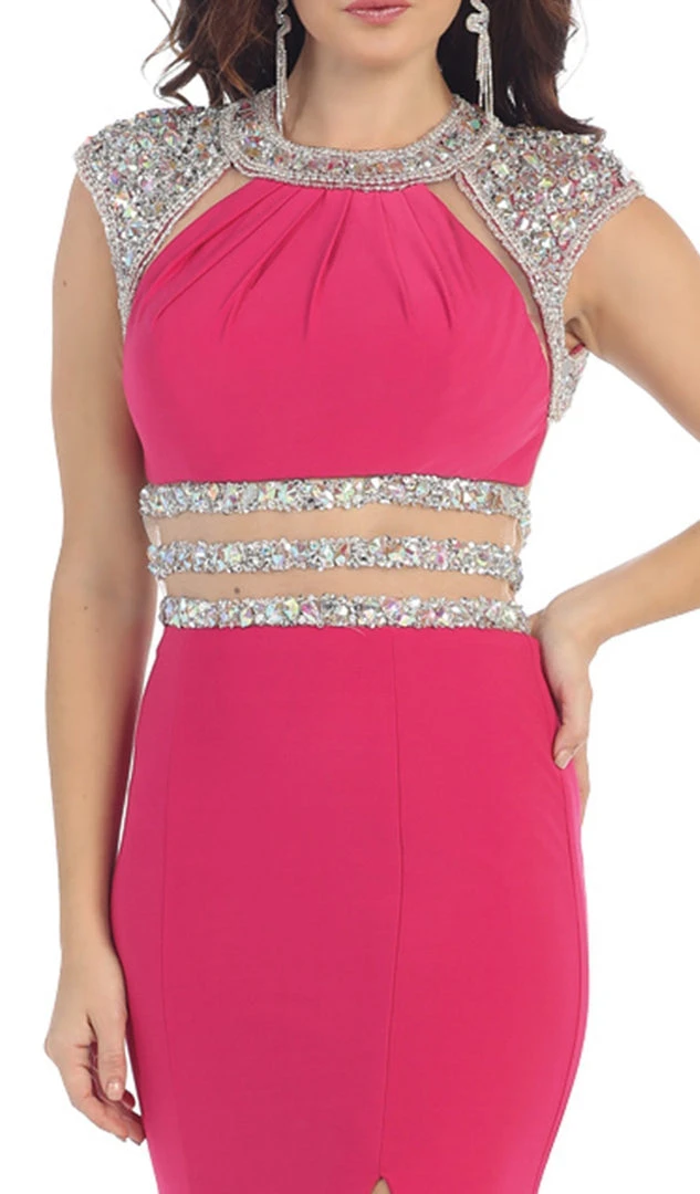 May Queen - Jewel Embellished Sheath Evening Dress Formal Gowns 4 May Queen - Jewel Embellished Sheath Evening Dress Formal Gowns