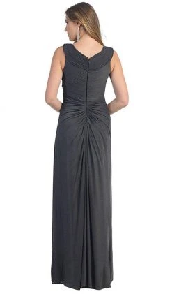 May Queen - Jeweled Ruched Sweetheart High Slit Prom Dress