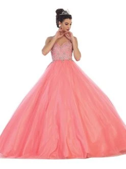 May Queen - Jeweled Sweetheart Glittering Prom Ball Gown