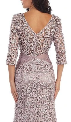 Formal Gowns May Queen - Lace Crisscrossed Shirring Mermaid Evening Gown 12 Formal Gowns May Queen - Lace Crisscrossed Shirring Mermaid Evening Gown