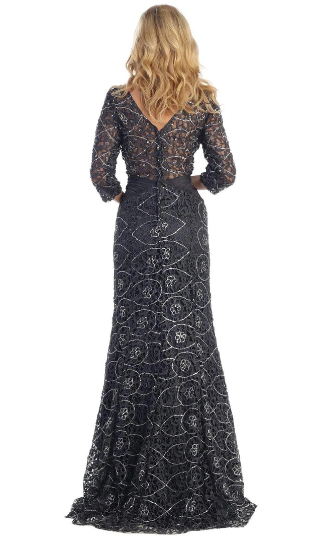 Formal Gowns May Queen - Lace Crisscrossed Shirring Mermaid Evening Gown 9 Formal Gowns May Queen - Lace Crisscrossed Shirring Mermaid Evening Gown