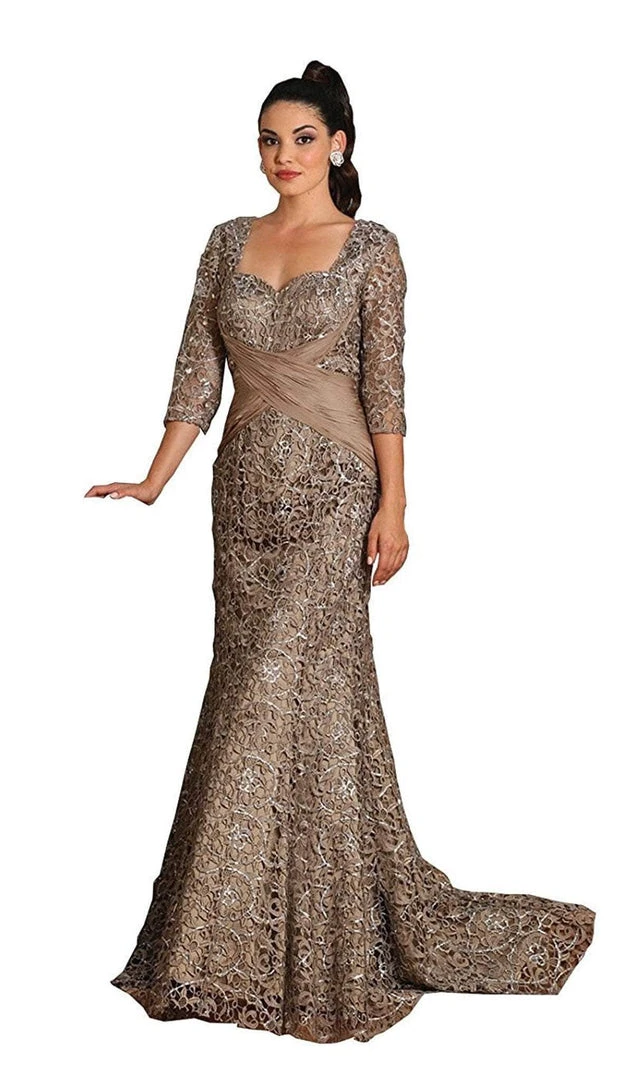 Formal Gowns May Queen - Lace Crisscrossed Shirring Mermaid Evening Gown 7 Formal Gowns May Queen - Lace Crisscrossed Shirring Mermaid Evening Gown