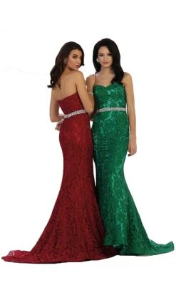 May Queen - Lace Sweetheart Trumpet Evening Dress Formal Gowns 16 May Queen - Lace Sweetheart Trumpet Evening Dress Formal Gowns