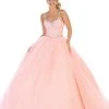 May Queen - LK106 Embroidered V-neck Ballgown