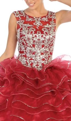 May Queen - LK125 Embellished Scoop Tiered Quinceanera Formal Gowns 9 May Queen - LK125 Embellished Scoop Tiered Quinceanera Formal Gowns