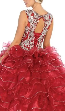 May Queen - LK125 Embellished Scoop Tiered Quinceanera Formal Gowns 10 May Queen - LK125 Embellished Scoop Tiered Quinceanera Formal Gowns
