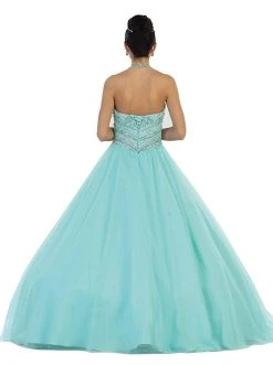Formal Gowns May Queen - LK79 Jewel-Encrusted Halter Neck Ball Gown 11 Formal Gowns May Queen - LK79 Jewel-Encrusted Halter Neck Ball Gown