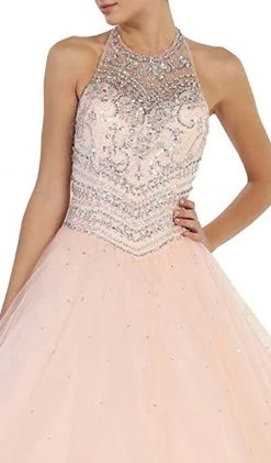 Formal Gowns May Queen - LK79 Jewel-Encrusted Halter Neck Ball Gown 9 Formal Gowns May Queen - LK79 Jewel-Encrusted Halter Neck Ball Gown