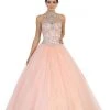 May Queen - LK80 Lustrous Jeweled High Neck Ball Gown Formal Gowns