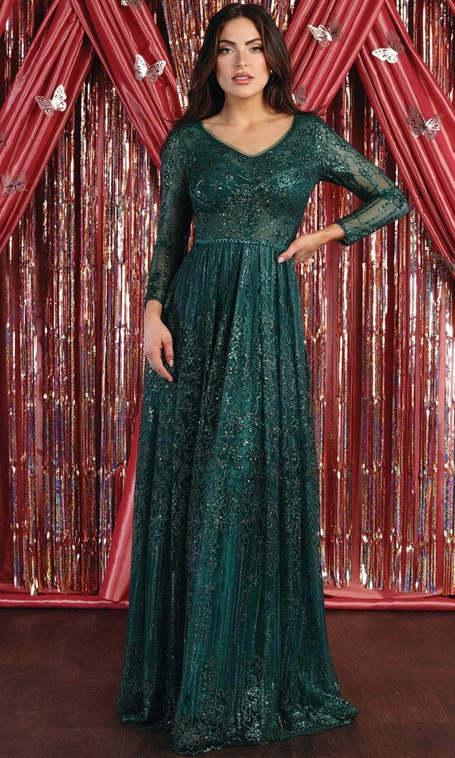 May Queen - Long Sleeve A-Line Formal Dress RQ7920 - 1 Pc Hunter Green In Size 16 Available 3 May Queen - Long Sleeve A-Line Formal Dress RQ7920 - 1 Pc Hunter Green In Size 16 Available