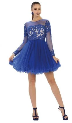 Cocktail Dresses May Queen - Long Sleeved Lace Party Dress 14 Cocktail Dresses May Queen - Long Sleeved Lace Party Dress