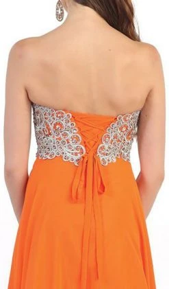 May Queen - Metallic Ornate Lace Up A-Line Evening Gown 13 May Queen - Metallic Ornate Lace Up A-Line Evening Gown