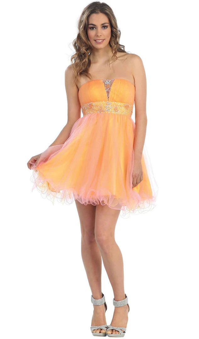 May Queen - MQ 698 Bejeweled Modified Straight A-line Cocktail Dress Cocktail Dresses 7 May Queen - MQ 698 Bejeweled Modified Straight A-line Cocktail Dress Cocktail Dresses