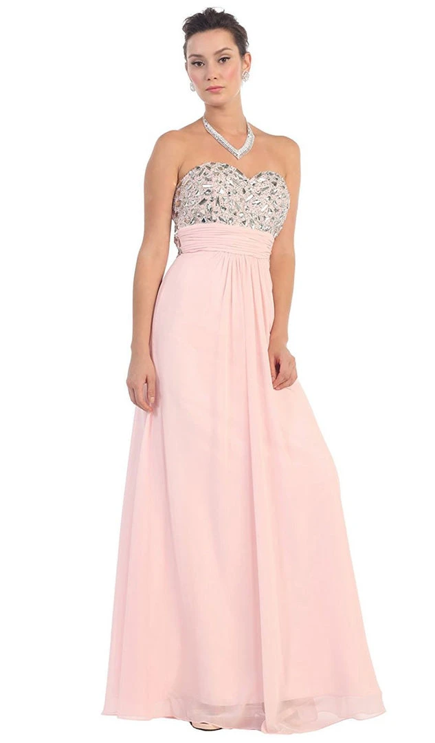 May Queen - MQ1026 Rhinestone-Encrusted Sweetheart Empire Chiffon Evening Dress Formal Gowns 9 May Queen - MQ1026 Rhinestone-Encrusted Sweetheart Empire Chiffon Evening Dress Formal Gowns