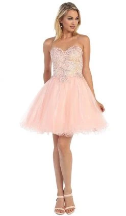 May Queen - MQ1123 Embellished Sweetheart A-line Cocktail Dress Cocktail Dresses