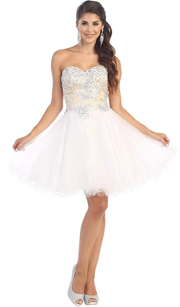 May Queen - MQ1123 Embellished Sweetheart A-line Cocktail Dress Cocktail Dresses 9 May Queen - MQ1123 Embellished Sweetheart A-line Cocktail Dress Cocktail Dresses