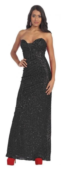Formal Gowns May Queen - MQ1196 Sparkling Sequined Sweetheart Prom Gown