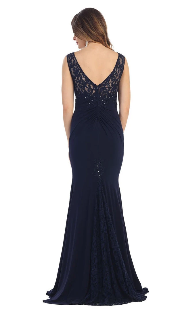 May Queen - MQ1250 Embroidered Sleeveless Bateau Neck Evening Dress Formal Gowns 5 May Queen - MQ1250 Embroidered Sleeveless Bateau Neck Evening Dress Formal Gowns