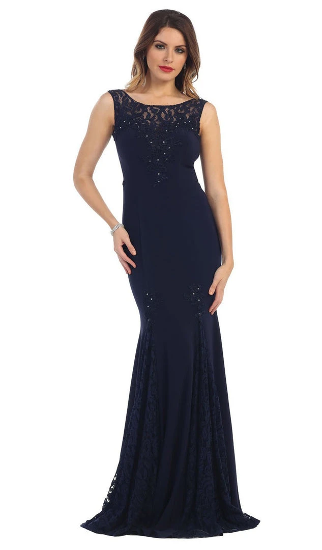 May Queen - MQ1250 Embroidered Sleeveless Bateau Neck Evening Dress Formal Gowns 3 May Queen - MQ1250 Embroidered Sleeveless Bateau Neck Evening Dress Formal Gowns