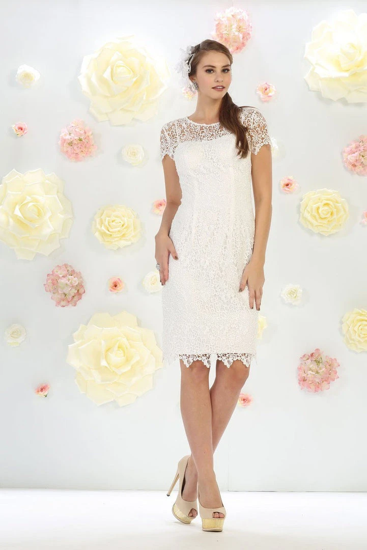 May Queen - MQ1253 Stylish Cap Sleeve Lace Formal Dress Cocktail Dresses 3 May Queen - MQ1253 Stylish Cap Sleeve Lace Formal Dress Cocktail Dresses