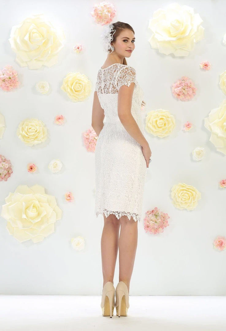 May Queen - MQ1253 Stylish Cap Sleeve Lace Formal Dress Cocktail Dresses 5 May Queen - MQ1253 Stylish Cap Sleeve Lace Formal Dress Cocktail Dresses