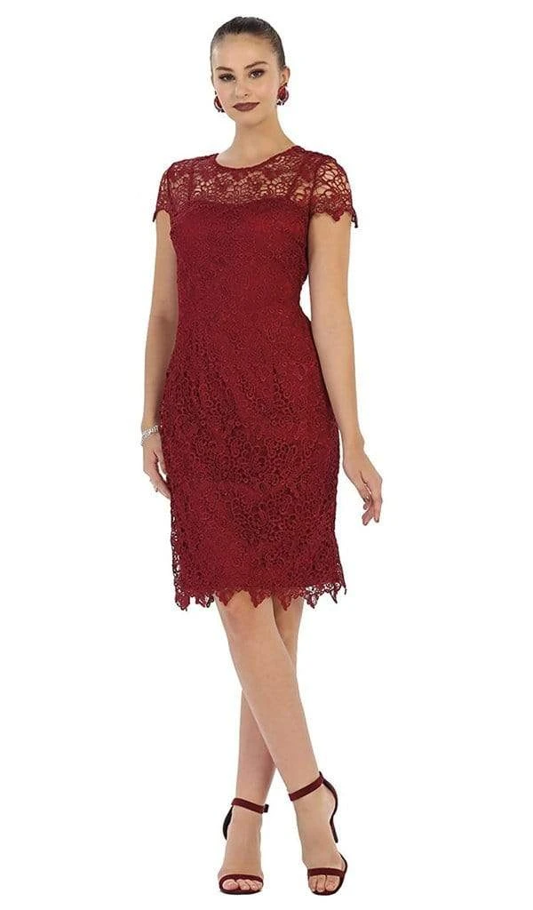 May Queen - MQ1253 Stylish Cap Sleeve Lace Formal Dress Cocktail Dresses 9 May Queen - MQ1253 Stylish Cap Sleeve Lace Formal Dress Cocktail Dresses