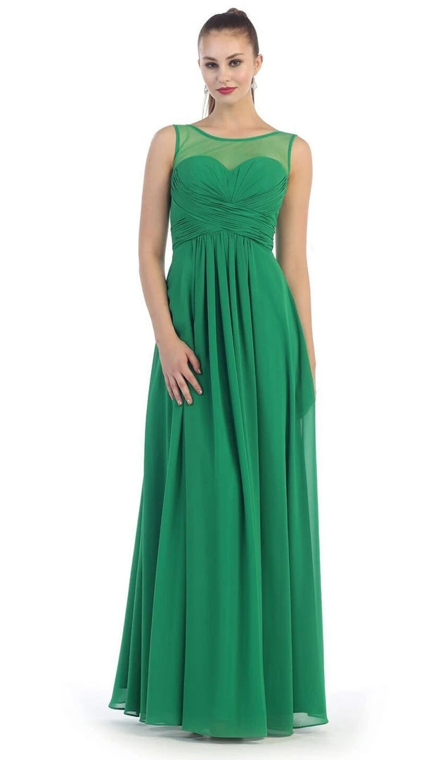 May Queen - MQ1266B Laced-Up Illusion Neck A-Line Prom Dress Formal Gowns 3 May Queen - MQ1266B Laced-Up Illusion Neck A-Line Prom Dress Formal Gowns
