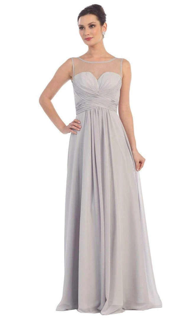 May Queen - MQ1266B Laced-Up Illusion Neck A-Line Prom Dress Formal Gowns 8 May Queen - MQ1266B Laced-Up Illusion Neck A-Line Prom Dress Formal Gowns