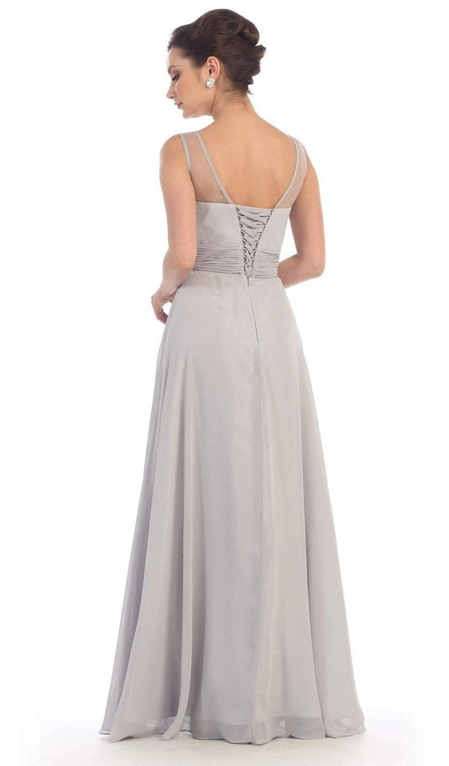 May Queen - MQ1266B Laced-Up Illusion Neck A-Line Prom Dress Formal Gowns 11 May Queen - MQ1266B Laced-Up Illusion Neck A-Line Prom Dress Formal Gowns