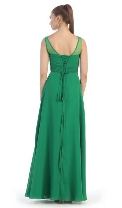 May Queen - MQ1266B Laced-Up Illusion Neck A-Line Prom Dress Formal Gowns 12 May Queen - MQ1266B Laced-Up Illusion Neck A-Line Prom Dress Formal Gowns