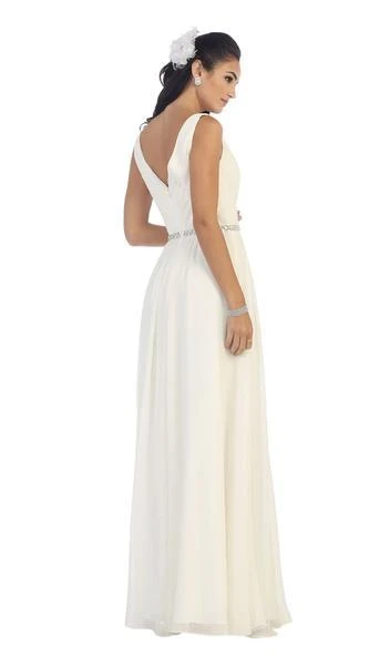 May Queen - MQ1400 Jeweled V-Neck Chiffon A-Line Evening Dress - 1 Pc Emerald Gr In Size 8 Available Formal Gowns 5 May Queen - MQ1400 Jeweled V-Neck Chiffon A-Line Evening Dress - 1 Pc Emerald Gr In Size 8 Available Formal Gowns