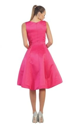 May Queen - MQ1409 Charming V-Neck High Low Satin Short Formal Dress