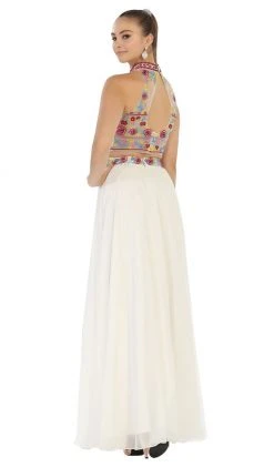 Formal Gowns May Queen - MQ1421 Multi-Floral Embroidered Bodice Two Piece Long Evening Dress 10 Formal Gowns May Queen - MQ1421 Multi-Floral Embroidered Bodice Two Piece Long Evening Dress