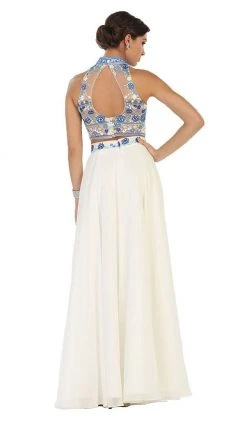 Formal Gowns May Queen - MQ1421 Multi-Floral Embroidered Bodice Two Piece Long Evening Dress 13 Formal Gowns May Queen - MQ1421 Multi-Floral Embroidered Bodice Two Piece Long Evening Dress