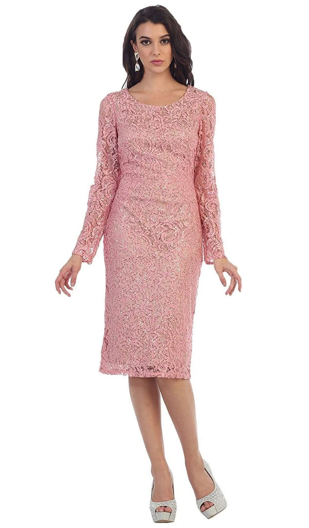 May Queen - MQ1458 Sequined Jewel Sheath Cocktail Dress Cocktail Dresses 7 May Queen - MQ1458 Sequined Jewel Sheath Cocktail Dress Cocktail Dresses