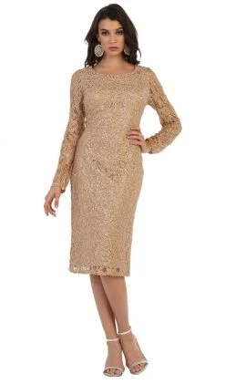 May Queen - MQ1458 Sequined Jewel Sheath Cocktail Dress Cocktail Dresses 11 May Queen - MQ1458 Sequined Jewel Sheath Cocktail Dress Cocktail Dresses