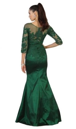 Formal Gowns May Queen - MQ1501 Beaded Illusion Bateau Trumpet Evening Dress