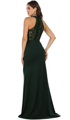 May Queen - MQ1506 Halter Bead Embellished Prom Dress