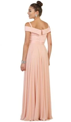 May Queen - MQ1540 Cold Shoulder Lace Prom Dress Formal Gowns