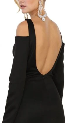 Formal Gowns May Queen - MQ1544 Long Sleeve Bateau Sheath Prom Dress