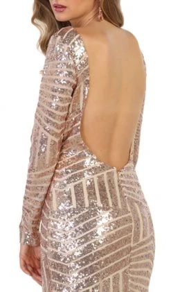 May Queen - MQ1552 Embellished Long Sleeve Trumpet Dress Formal Gowns 11 May Queen - MQ1552 Embellished Long Sleeve Trumpet Dress Formal Gowns