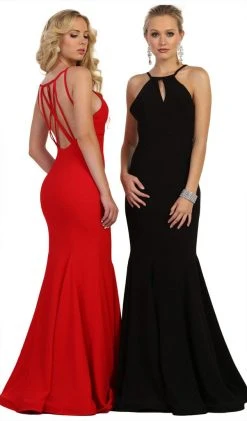 May Queen - MQ1578 Keyhole Cutout Halter Trumpet Gown